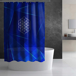 Шторка для душа Coldplay blue poly, цвет: 3D-принт — фото 2