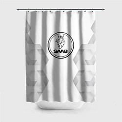 Шторка для душа Saab white poly, цвет: 3D-принт