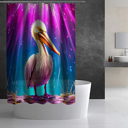 Шторка для душа Пеликан в сиянии лучей, цвет: 3D-принт — фото 2