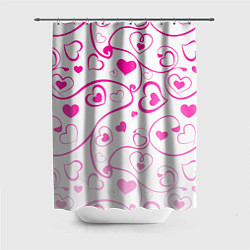 Шторка для душа Узорные сердца, цвет: 3D-принт