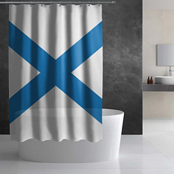 Шторка для душа Военно-морской флот: Андреевский флаг, цвет: 3D-принт — фото 2