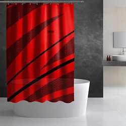 Шторка для душа Sport красный с чёрным полосами, цвет: 3D-принт — фото 2