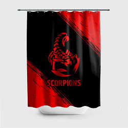Шторка для душа Scorpions - red gradient, цвет: 3D-принт