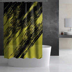 Шторка для душа The color is black and yellow, цвет: 3D-принт — фото 2
