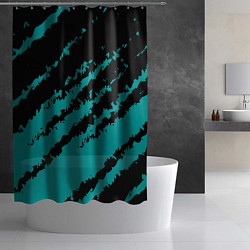 Шторка для душа The color is black and light blue, цвет: 3D-принт — фото 2