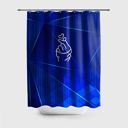 Шторка для душа K Pop blue poly, цвет: 3D-принт