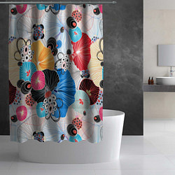 Шторка для душа Цветы - абстрактные узоры, цвет: 3D-принт — фото 2