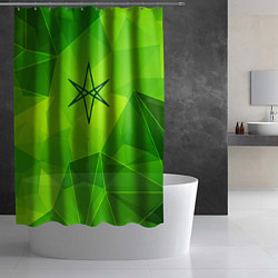 Шторка для душа Bring Me the Horizon green poly, цвет: 3D-принт — фото 2