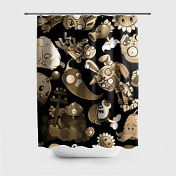 Шторка для душа Растения против зомби в бежевом цвете, цвет: 3D-принт