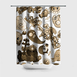 Шторка для душа Растения против зомби в бежевых тонах, цвет: 3D-принт