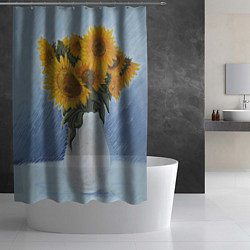 Шторка для душа Подсолнухи в вазе, цвет: 3D-принт — фото 2