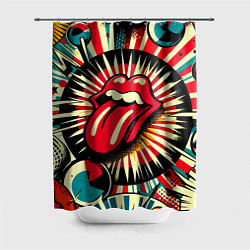 Шторка для душа Logo of the Rolling Stones - pop art, цвет: 3D-принт