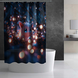 Шторка для душа Белый пушистый покемон, цвет: 3D-принт — фото 2