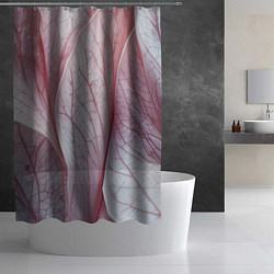 Шторка для душа Розовые листья, цвет: 3D-принт — фото 2