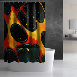 Шторка для душа Оранжевые разломы текстура, цвет: 3D-принт — фото 2