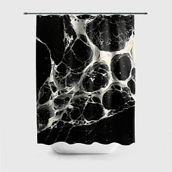 Шторка для душа Бело-черная потертая текстура, цвет: 3D-принт