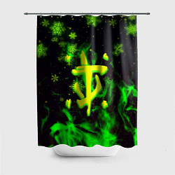 Шторка для душа Doom кислотный снег в огне лого, цвет: 3D-принт