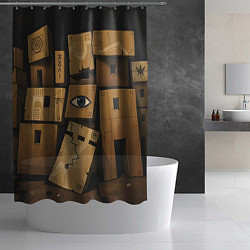 Шторка для душа Коробки и глаз, цвет: 3D-принт — фото 2