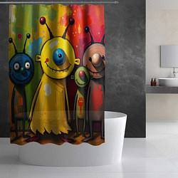 Шторка для душа Арт с человечками, цвет: 3D-принт — фото 2