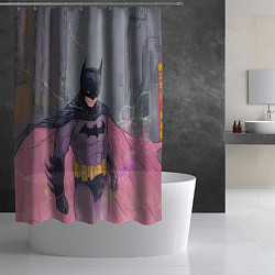 Шторка для душа Бэтмен с розовым плащом, цвет: 3D-принт — фото 2