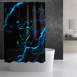 Шторка для душа Doom молнии неоновые, цвет: 3D-принт — фото 2