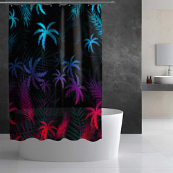 Шторка для душа Тропики градиент, цвет: 3D-принт — фото 2