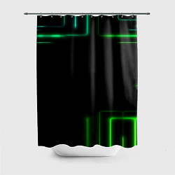 Шторка для душа Black green color, цвет: 3D-принт