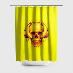 Шторка для душа Yellow bananas skull - cyberpunk, цвет: 3D-принт