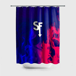 Шторка для душа Sally face neon flame, цвет: 3D-принт