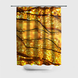 Шторка для душа Золотая текстура с блестками, цвет: 3D-принт