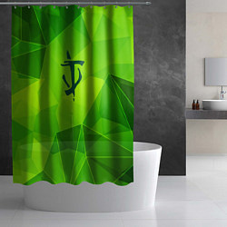 Шторка для душа Doom green poly, цвет: 3D-принт — фото 2