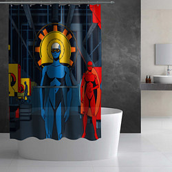 Шторка для душа Ретро фантастика, цвет: 3D-принт — фото 2