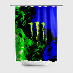 Шторка для душа Monster energy кислотный огонь, цвет: 3D-принт