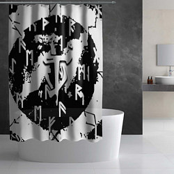 Шторка для душа Doom символы краски, цвет: 3D-принт — фото 2