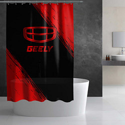Шторка для душа Geely - red gradient, цвет: 3D-принт — фото 2