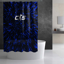 Шторка для душа Counter-Strike 2 blue energy, цвет: 3D-принт — фото 2