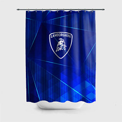 Шторка для душа Lamborghini blue poly, цвет: 3D-принт