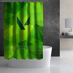 Шторка для душа Valorant green poly, цвет: 3D-принт — фото 2