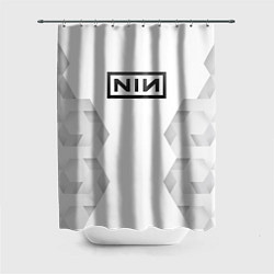 Шторка для душа Nine Inch Nails white poly, цвет: 3D-принт