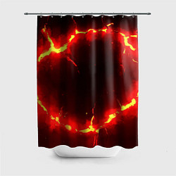 Шторка для душа Красный круг из огня текстура, цвет: 3D-принт