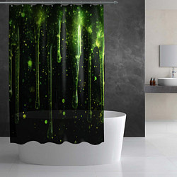 Шторка для душа Зеленая объемная слизь, цвет: 3D-принт — фото 2