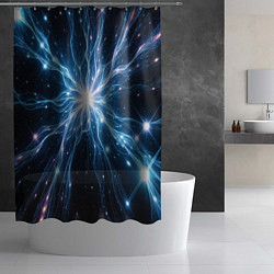 Шторка для душа Всплеск света и звезды - космическая абстракция, цвет: 3D-принт — фото 2