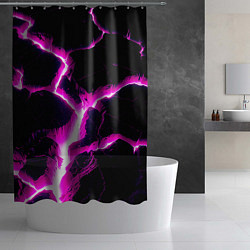 Шторка для душа Color pink black, цвет: 3D-принт — фото 2