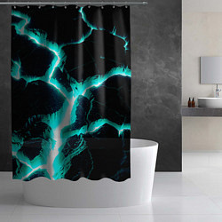 Шторка для душа Color light blue black, цвет: 3D-принт — фото 2