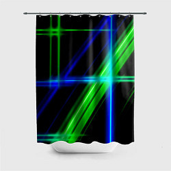 Шторка для душа Color blue black green, цвет: 3D-принт