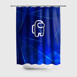 Шторка для душа Among Us blue poly, цвет: 3D-принт