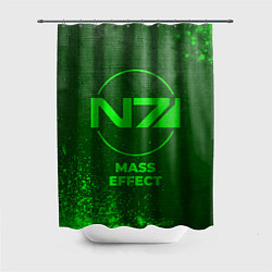 Шторка для душа Mass Effect - green gradient, цвет: 3D-принт