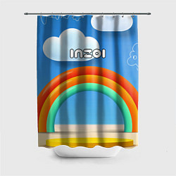 Шторка для душа Inzoi объемная радуга и облака, цвет: 3D-принт