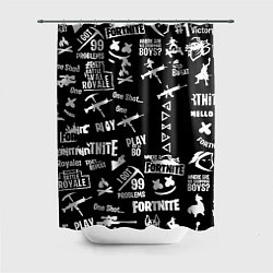 Шторка для душа Черно белые логотипы игр, цвет: 3D-принт