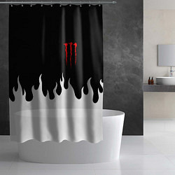 Шторка для душа Monster energy red logo, цвет: 3D-принт — фото 2